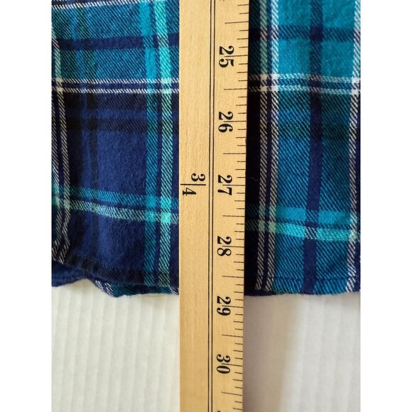 Woolrich Women's XXL Blue Plaid Flannel Shirt 100% Cotton Button Front Outdoor - Picture 7 of 10